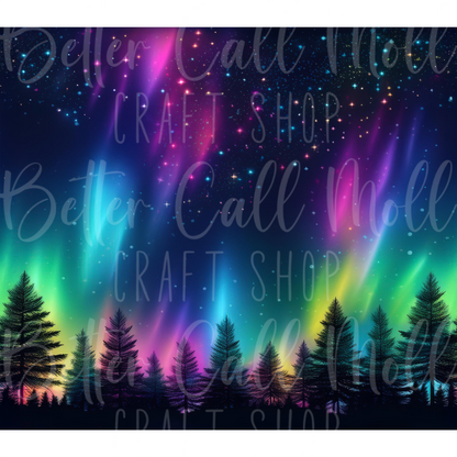 Neon Northern Lights Digital Tumbler Wrap