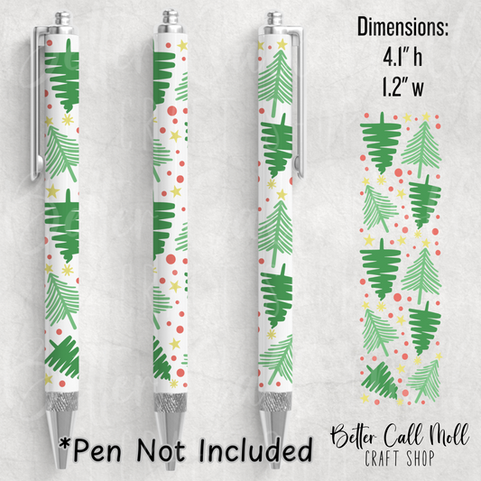 Christmas Trees UV DTF Pen Wrap