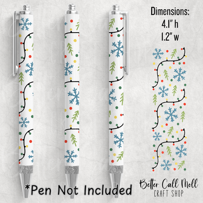 Christmas Lights UV DTF Pen Wrap