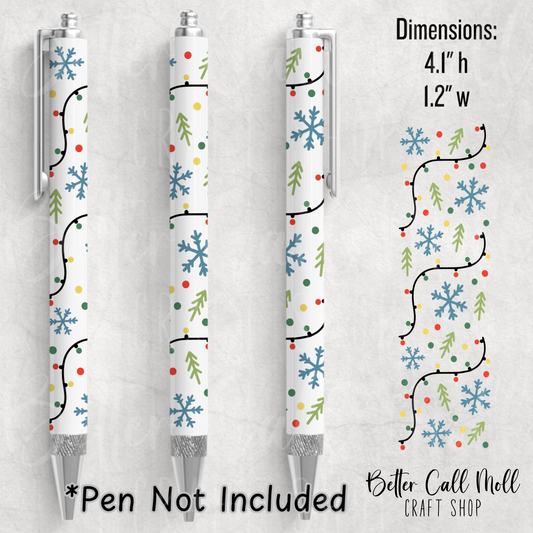 Christmas Lights UV DTF Pen Wrap