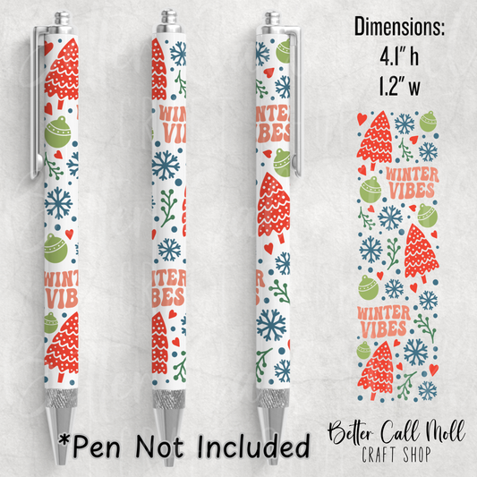 Winter Vibes UV DTF Pen Wrap
