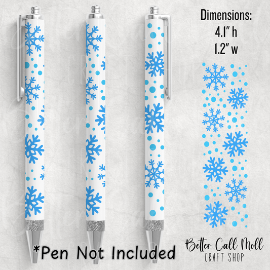 Snowflakes UV DTF Pen Wrap