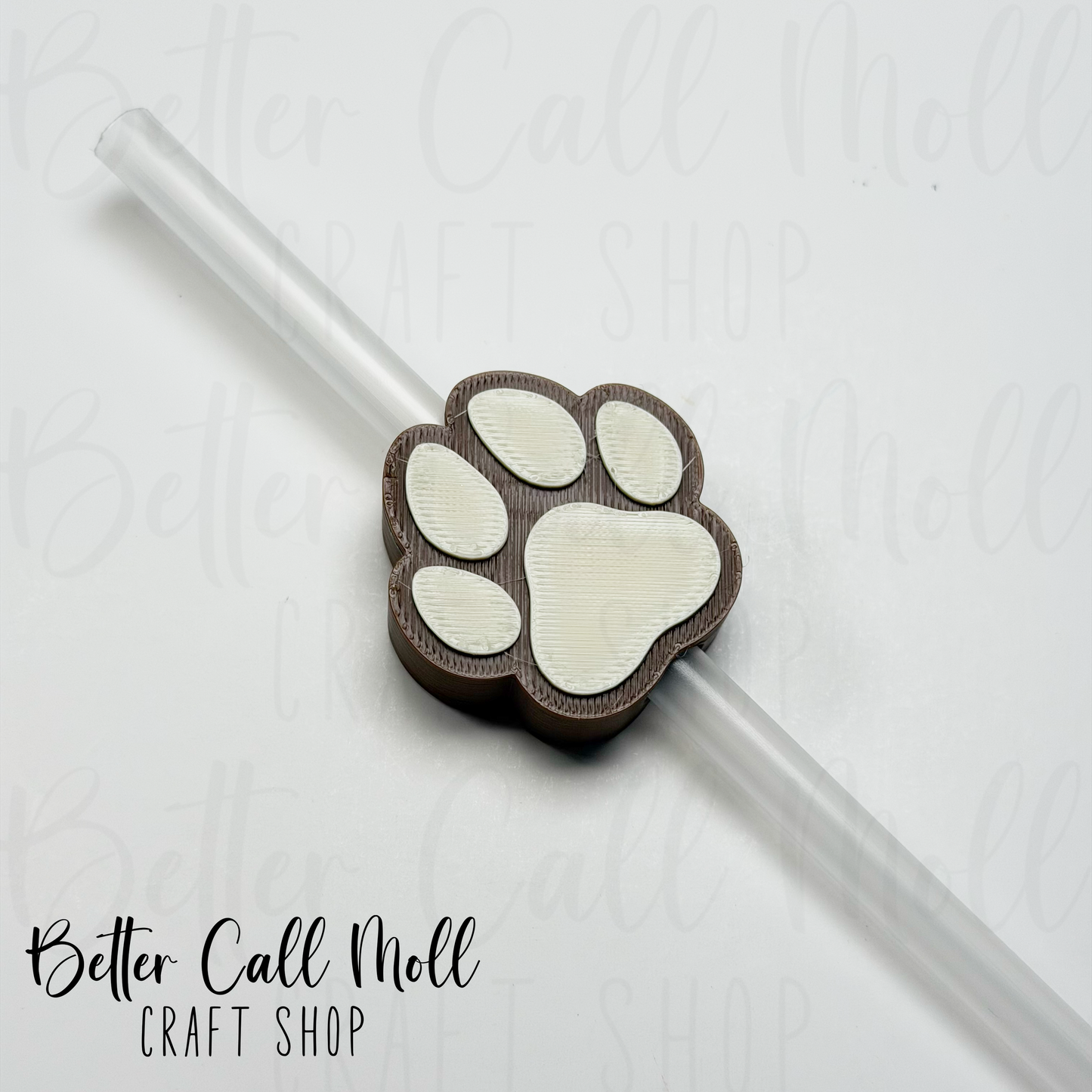 Paw Print 3D Straw Topper