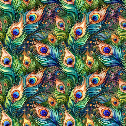 Peacock Feathers 1 Digital Seamless Pattern