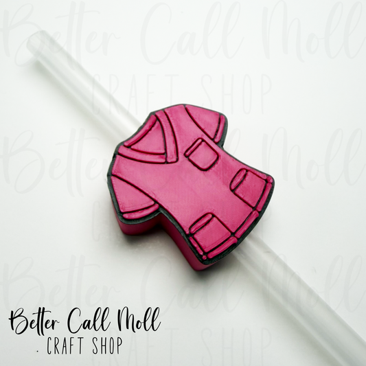 Scrub Top 3D Straw Topper