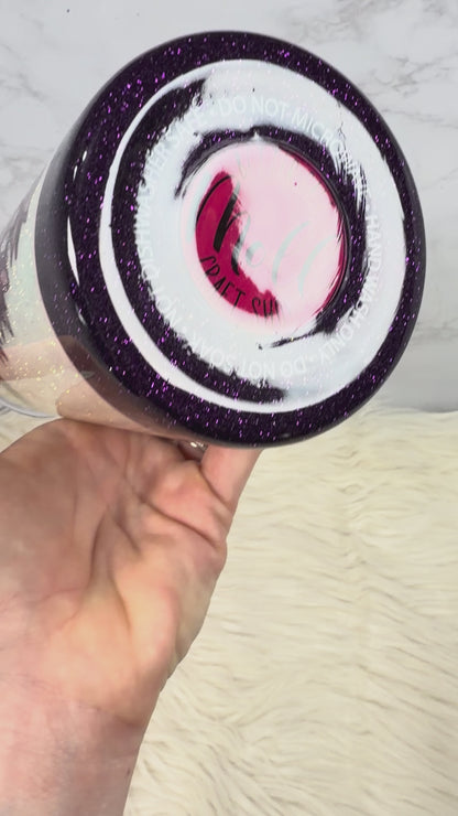 20oz Glitter Mandala Insulated Stainless Steel Coated Tumbler