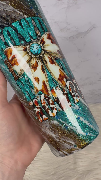 32oz Howdy Glitter Insulated Stainless Steel Coated Tumbler