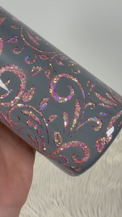 20oz Tooled Leather Peekaboo Insulated Stainless Steel Coated Tumbler