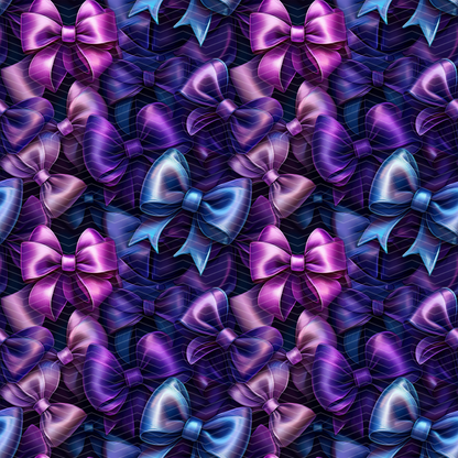 Purple and Blue Bows 1 Digital Seamless Pattern