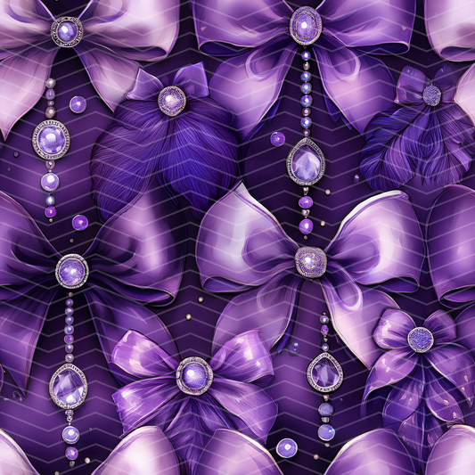 Purple Rhinestone Bows Digital Seamless Pattern