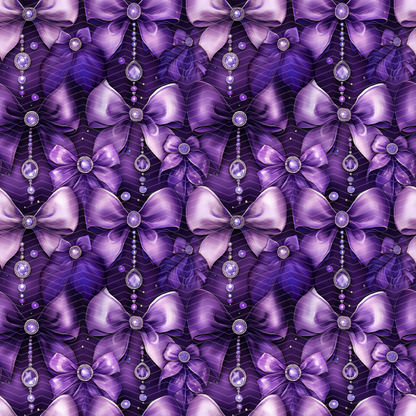 Purple Rhinestone Bows Digital Seamless Pattern