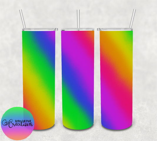 Rainbow Ombre Seamless DIGITAL Tumbler Wrap - PNG - Sublimation or Waterslide Wrap