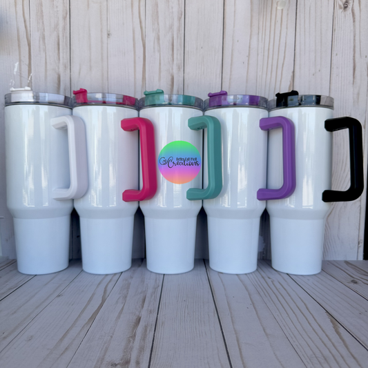 40oz Glossy Handle Sublimation Tumbler