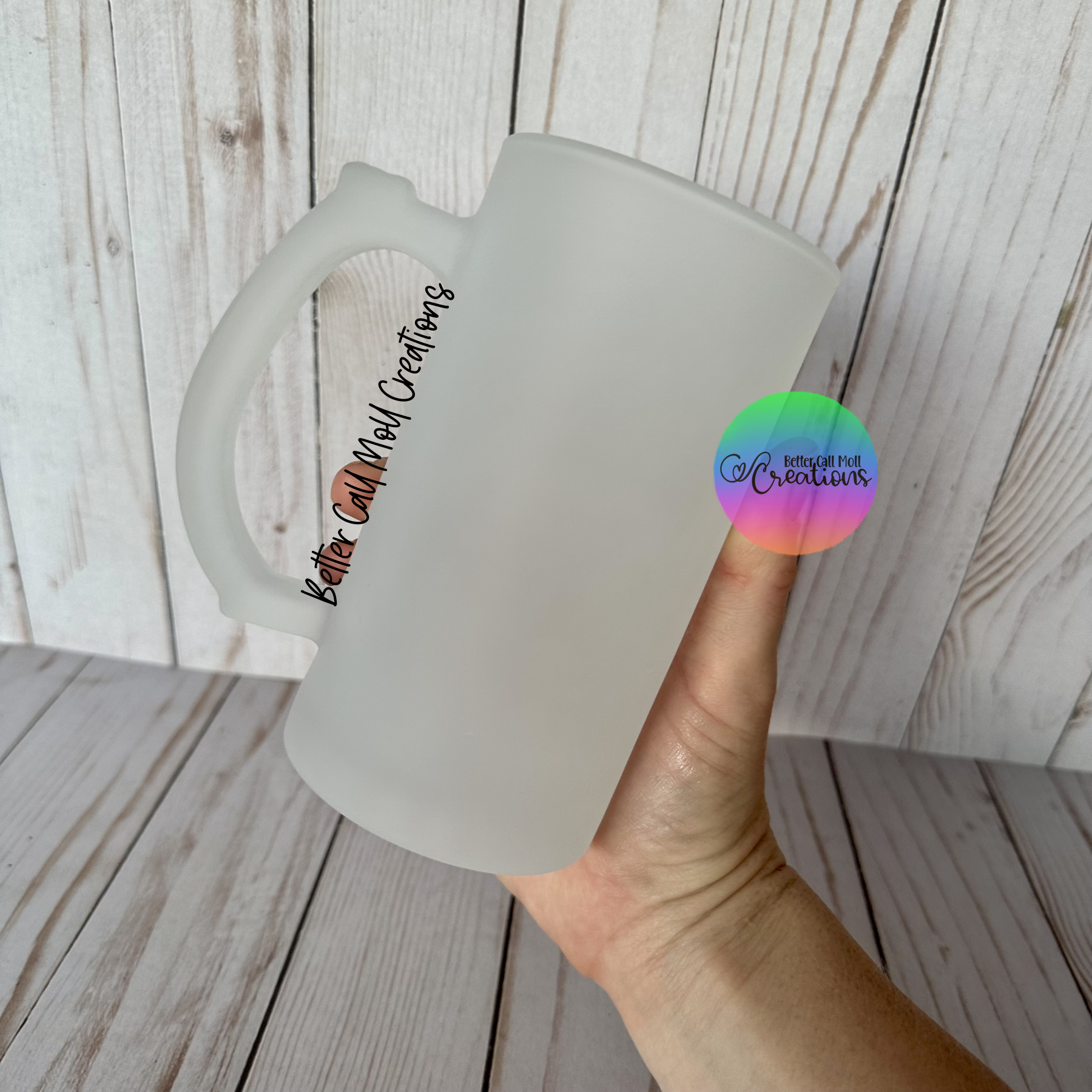 Sublimatable Frosted Glass Mug with Handle