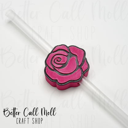 Rose 3D Straw Topper