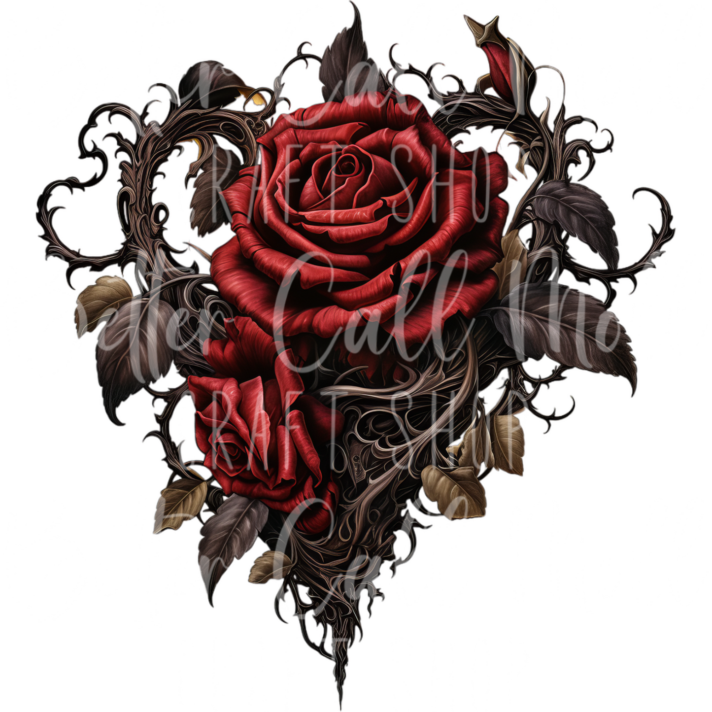 D162 - Red Rose UV DTF Decal