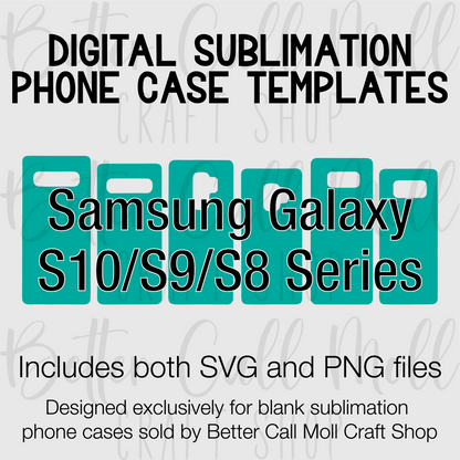 Templates For Sublimation Blank Samsung S10, S9, S8 Series Cases | Digital Download