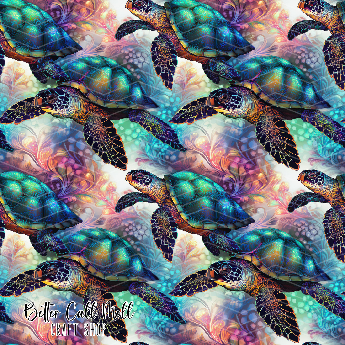 Sea Turtles 1 Tiled Printed Vinyl