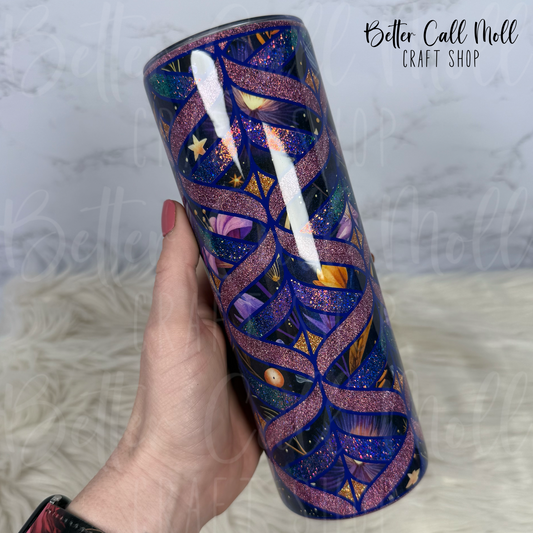 20oz Groovy Waves 3 Glitter Insulated Stainless Steel Coated Tumbler