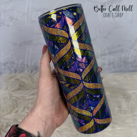20oz Groovy Waves 2 Glitter Insulated Stainless Steel Coated Tumbler