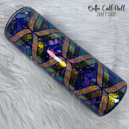 20oz Groovy Waves 2 Glitter Insulated Stainless Steel Coated Tumbler