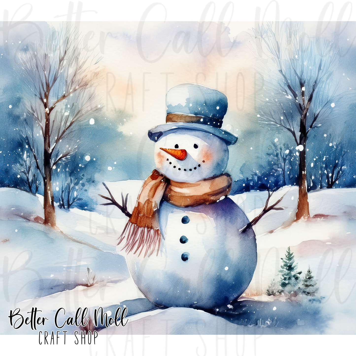 Snowman Digital Tumbler Wrap