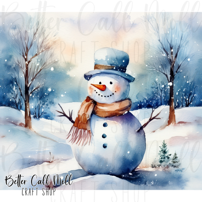 Snowman Digital Tumbler Wrap
