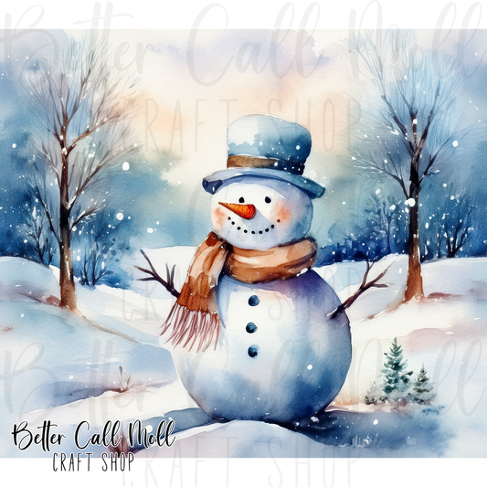 Snowman Digital Tumbler Wrap