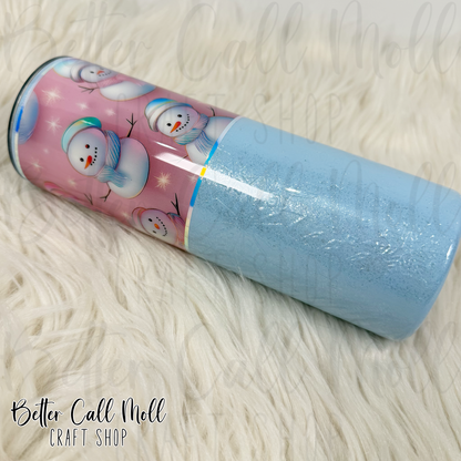 20oz Snowmen and Snowflakes Insulated Stainless Steel Coated Tumbler