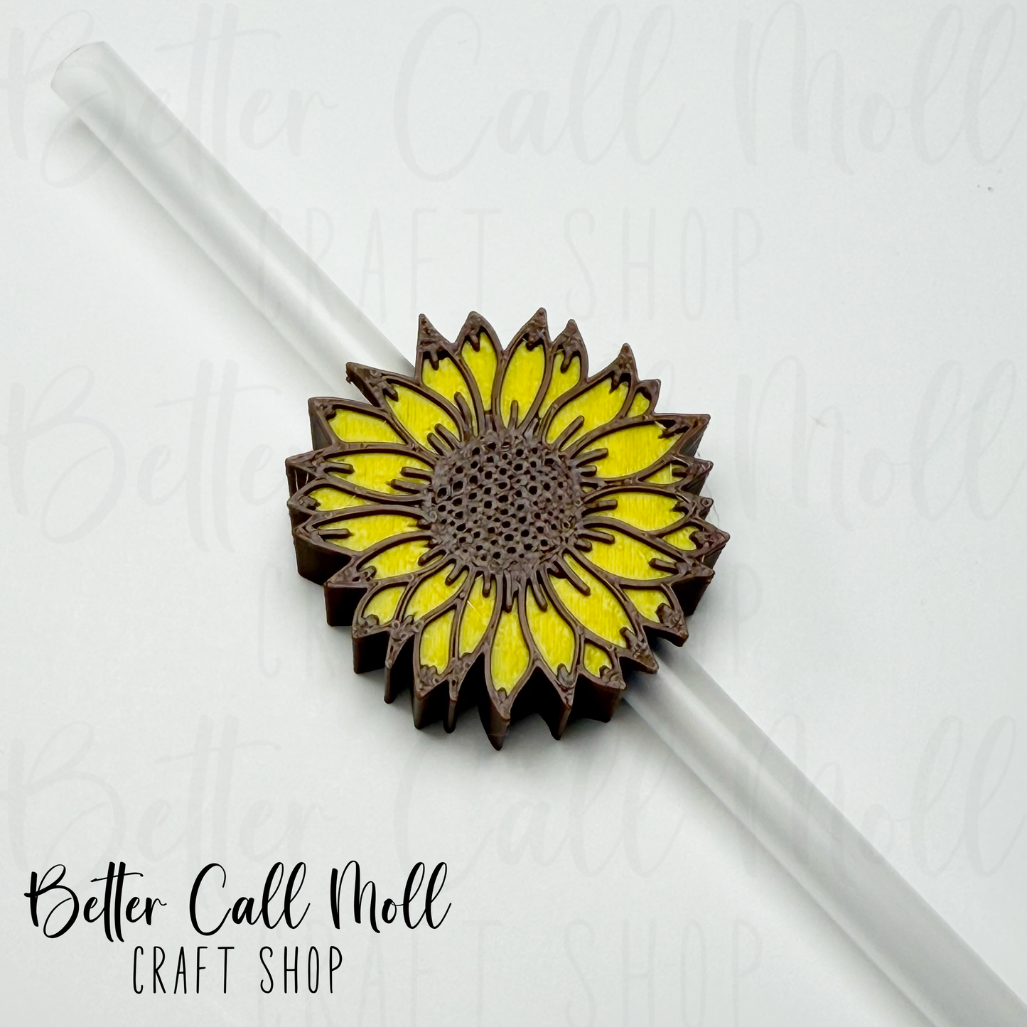 Sunflower 3D Straw Topper