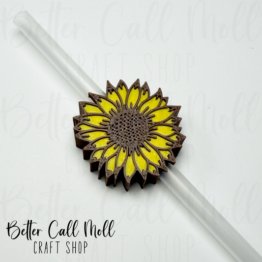 Sunflower 3D Straw Topper