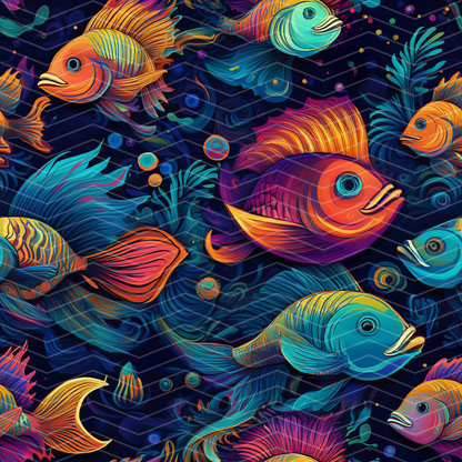 Tropical Fish 1 Digital Seamless Pattern