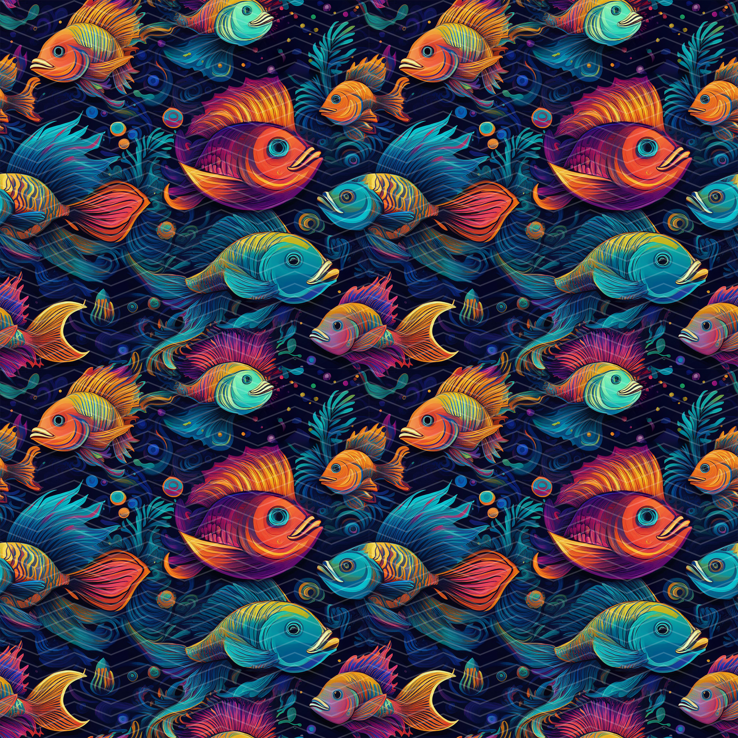 Tropical Fish 1 Digital Seamless Pattern