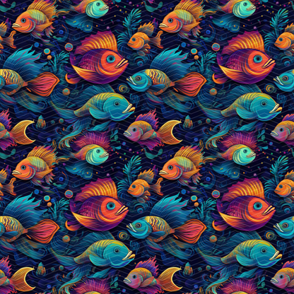 Tropical Fish 1 Digital Seamless Pattern