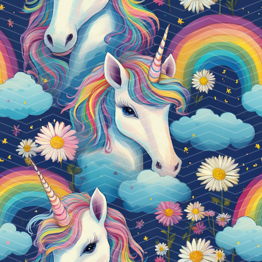 Unicorns and Rainbows Digital Seamless Pattern