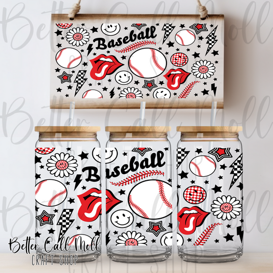 Baseball UV DTF 16oz Tumbler Wrap