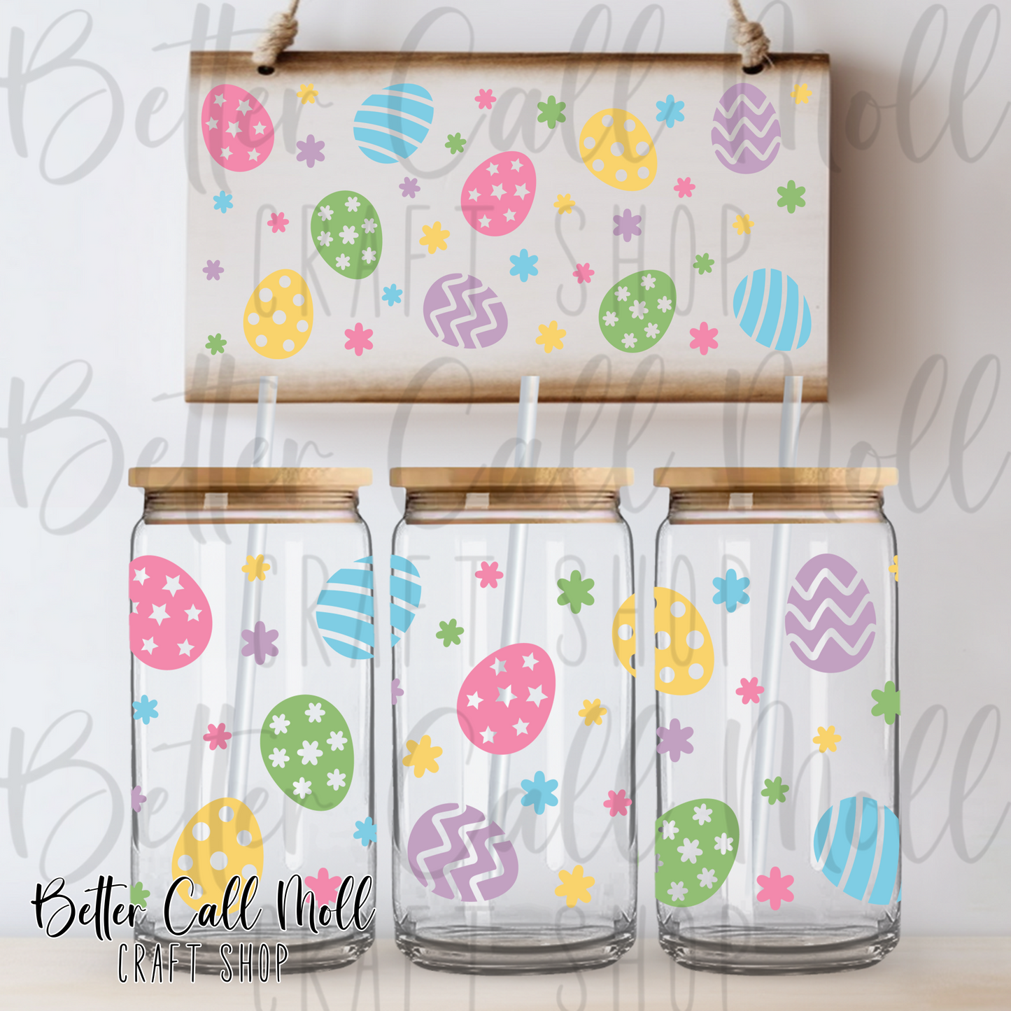 Easter Eggs UV DTF 16oz Tumbler Wrap