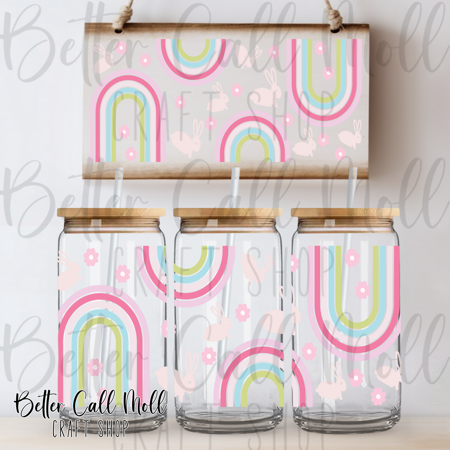 Easter Rainbows UV DTF 16oz Tumbler Wrap