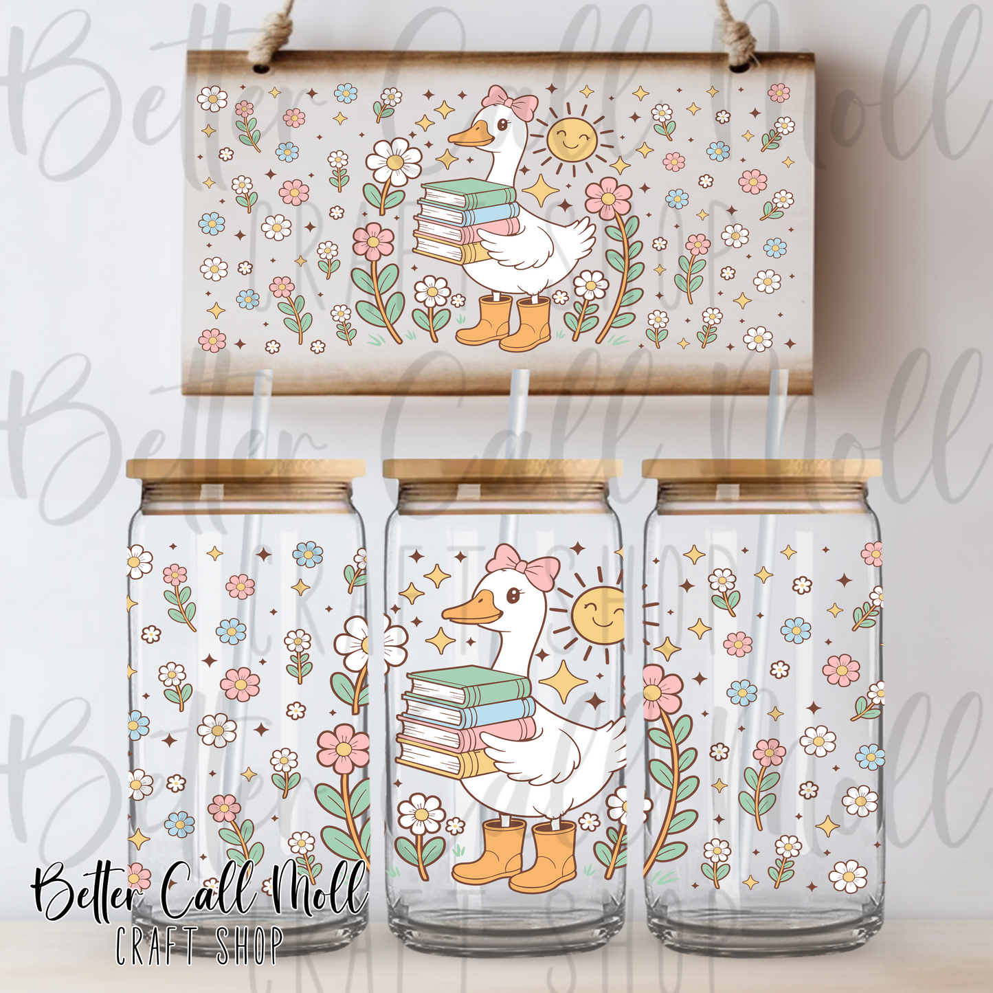 Reading Goose UV DTF 16oz Tumbler Wrap