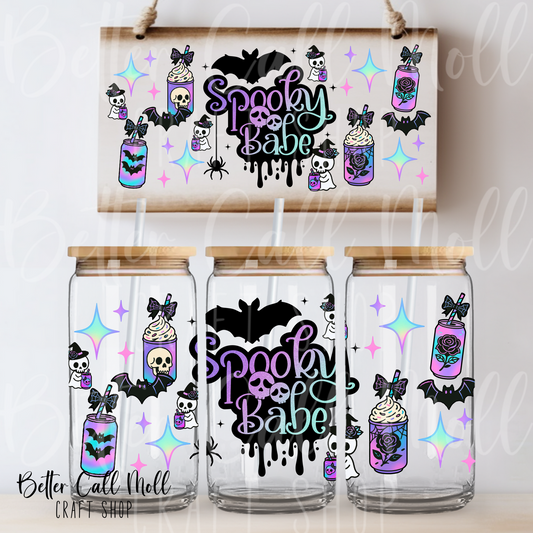 W175 - Spooky Babe UV DTF 16oz Tumbler Wrap