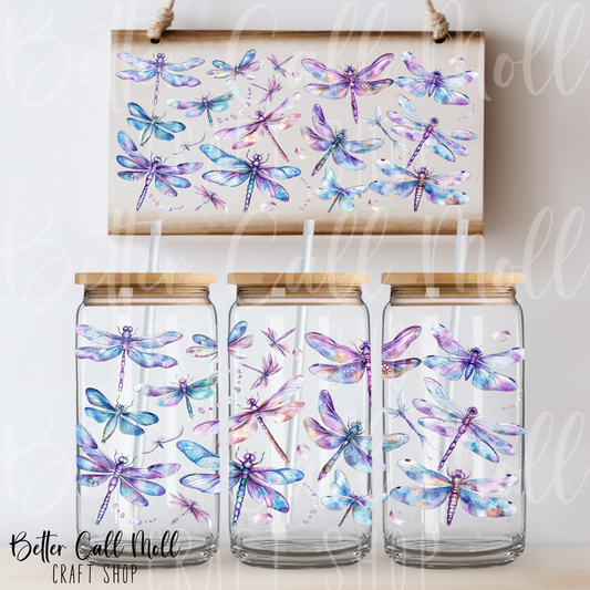 W163 - Dragonflies 2 UV DTF 16oz Tumbler Wrap