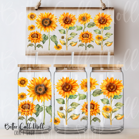 Sunflowers UV DTF 16oz Tumbler Wrap