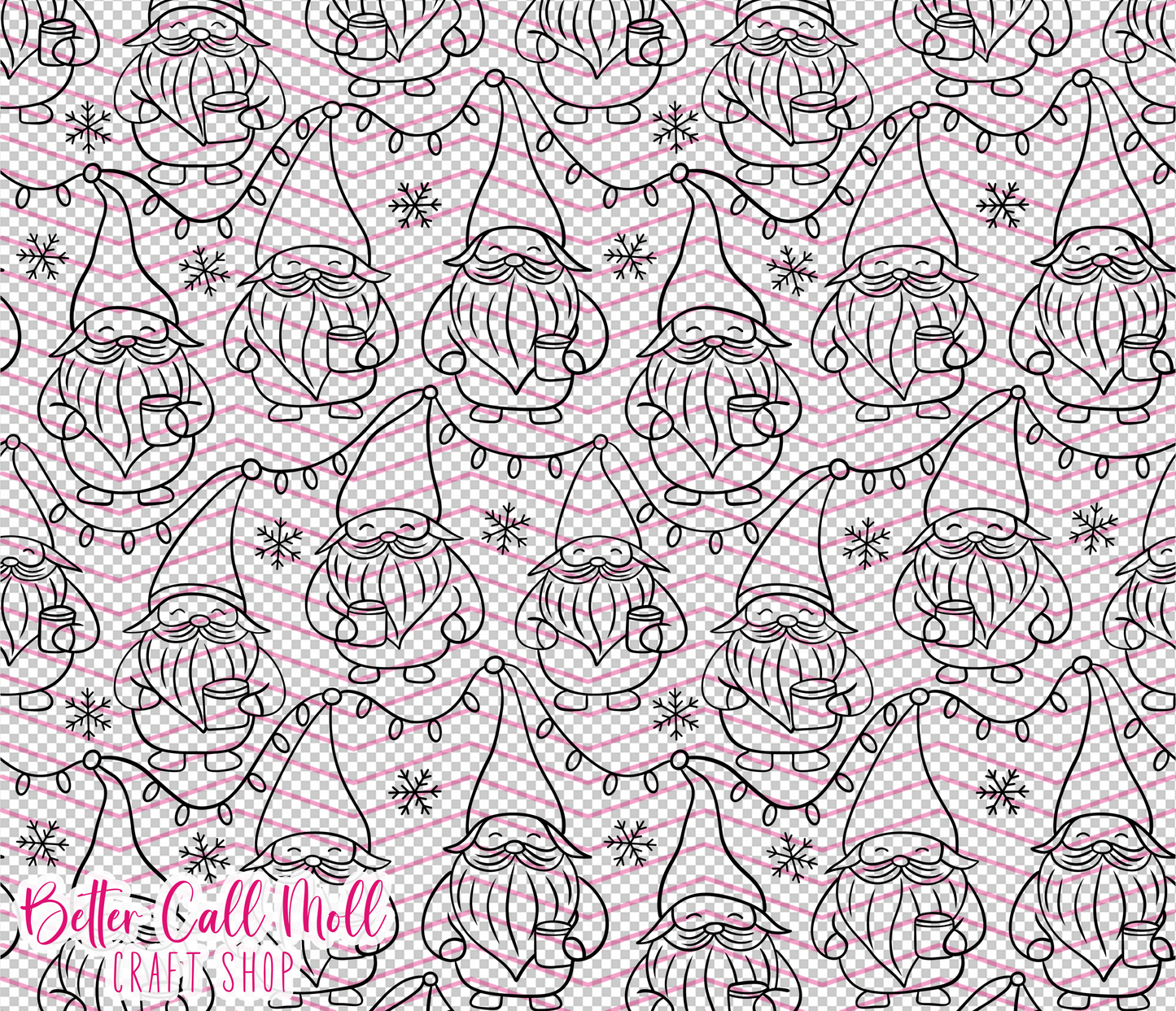 Festive Gnomes Digital Tumbler Template