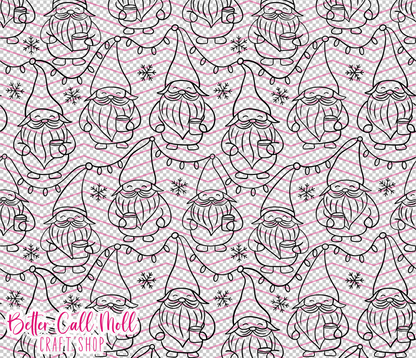 Festive Gnomes Digital Tumbler Template