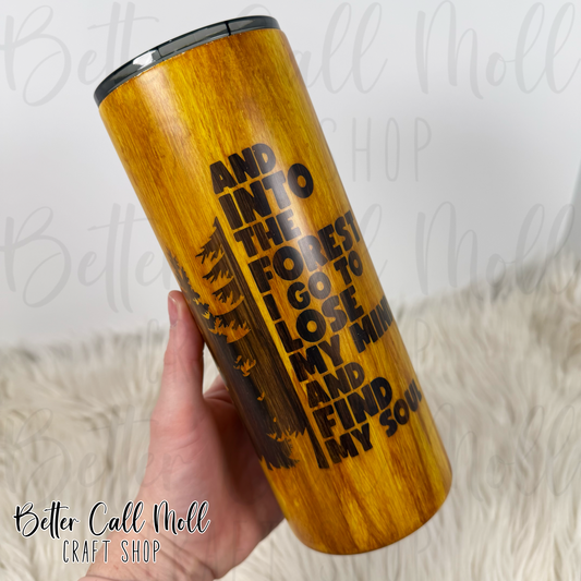 30oz Woodgrain Matte Insulated Stainless Steel Coated Tumbler
