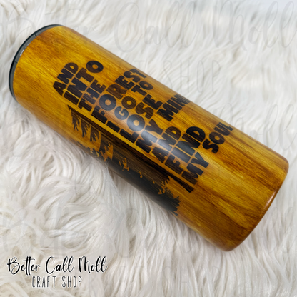 30oz Woodgrain Matte Insulated Stainless Steel Coated Tumbler