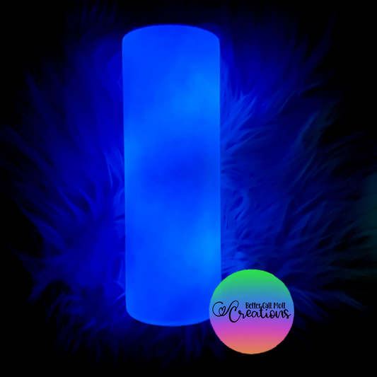 20oz  Blue Glow-in-the-Dark Skinny Sublimation Tumbler