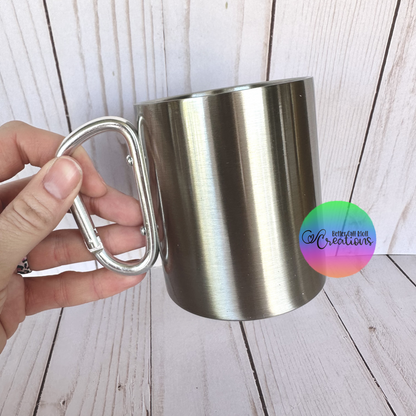 10oz Metallic Silver Carabiner Sublimation Mug