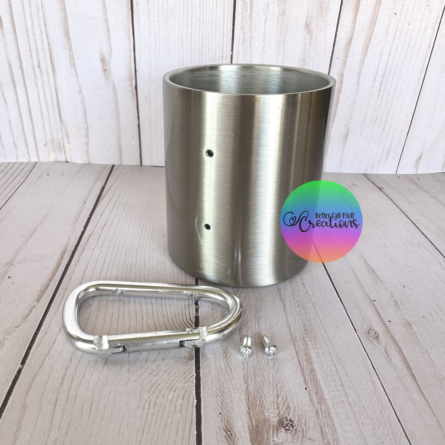 10oz Metallic Silver Carabiner Sublimation Mug