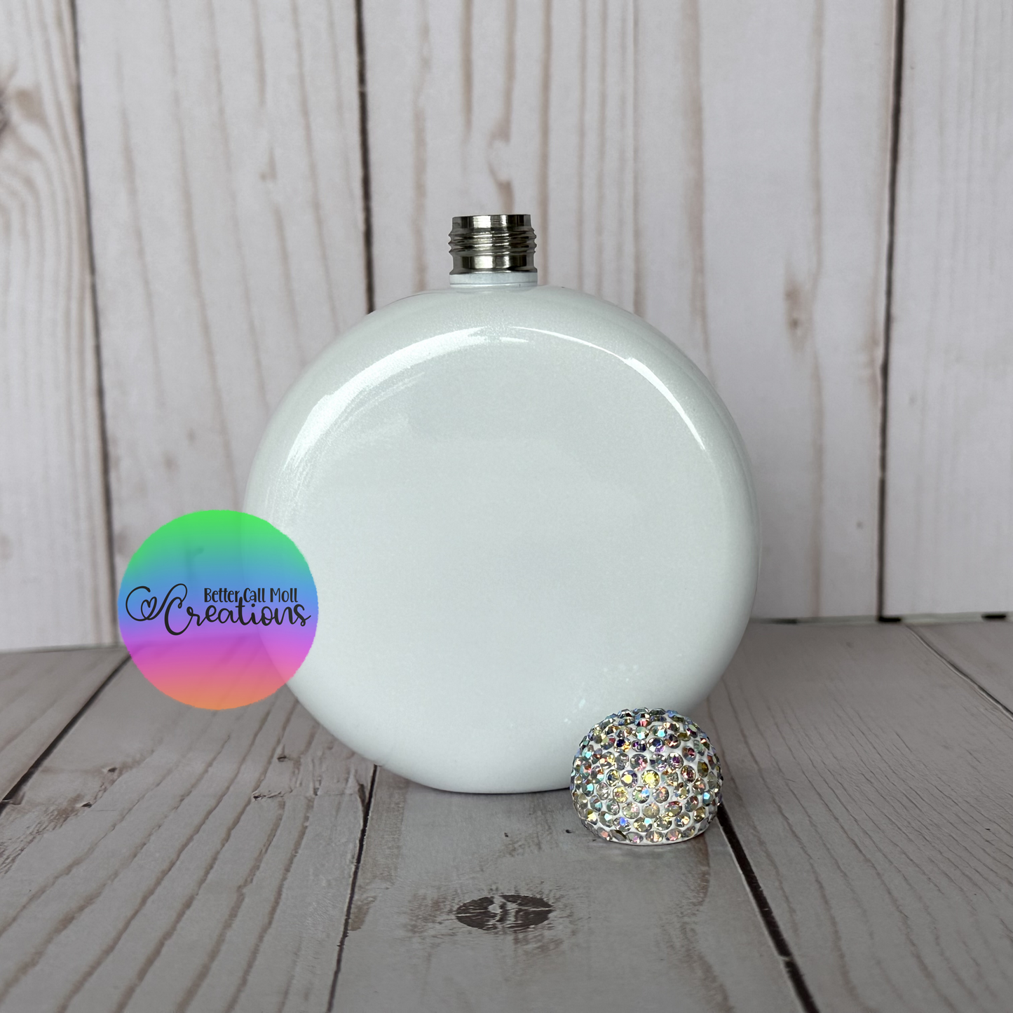 5oz Shimmer Sublimation Flask with Rhinestone Cap